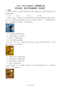 2023—2025北京初三一模[中考模拟]物理汇编：学生实验：探究平面镜成像（京改版）
