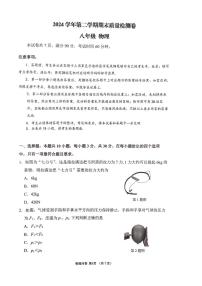 广东省广州市增城区2024-2025学年八年级下学期期末考试物理试题