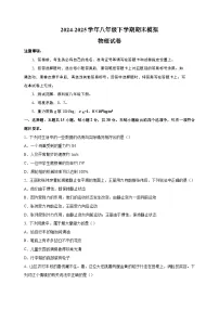 2024-2025学年八年级下学期物理期末模拟试卷（含答案）（教科版2024）