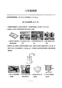 2024-2025学年武汉江岸区八年级下学期期末物理试卷