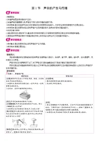人教版（2024）八年级上册（2024）声音的产生与传播表格教案