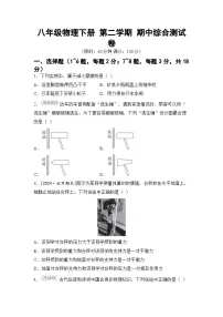 八年级物理下册 第二学期 期中综合测试卷（教科版 2025年春）