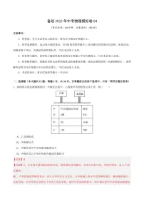 2025年湖南中考物理模拟卷04参考答案