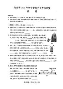 2025年河南省中考物理试题无答案