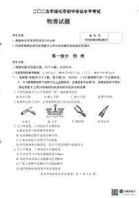 2025年黑龙江省绥化市中考物理试题含标答
