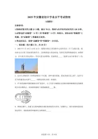 2025届安徽省中考物理试卷[附解析]