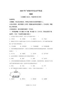 2025届广西壮族自治区中考物理试卷[附解析]