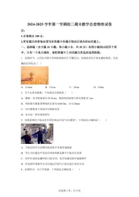 广东省东莞市东莞中学初中部2024~2025学年八年级上册期末考试物理试卷[附解析]