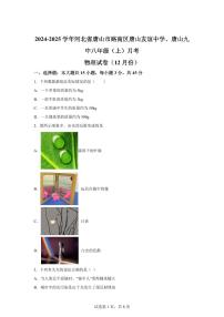 河北省唐山市路南区唐山友谊中学、第九中学2024~2025学年八年级上册12月月考物理试卷[附解析]