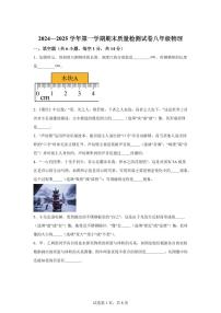 河南省洛阳市偃师区2024~2025学年八年级上册期末质量检测物理试卷[附解析]