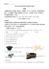 2025年四川省乐山市初中学业水平考试中考物理真题试卷(中考真题+答案)