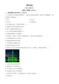 2025年四川省成都市初中学业水平考试中考物理真题试卷(中考真题+答案)