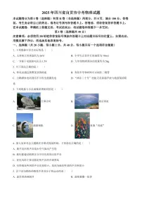 2025年四川省自贡市初中学业水平考试中考物理真题试卷(中考真题+答案)