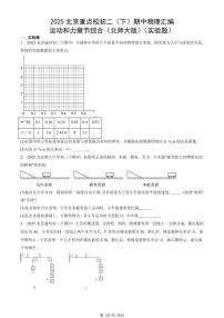 2025北京重点校初二（下）期中真题物理汇编：运动和力章节综合（北师大版）（实验题）