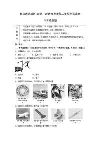 北京市西城区2024-2025学年八年级下学期期末物理试卷