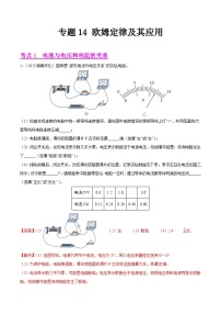 专题14 欧姆定律及其应用-2023年中考物理真题分项汇编（全国通用）（解析版）
