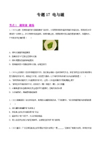 专题17 电与磁-2023年中考物理真题分项汇编（全国通用）（原卷版）