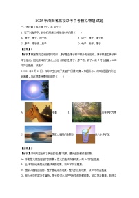 2025年海南省三校联考中考模拟物理试卷（解析版）
