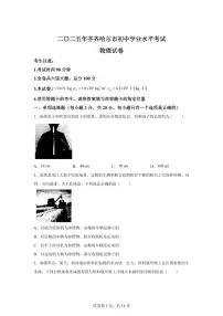 2025届黑龙江省齐齐哈尔市、黑河、大兴安岭三地联考中考物理试卷[附解析]