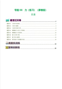 中考物理复习：专题08 力（练习）（含答案）