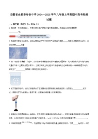 安徽省合肥市寿春中学2024—2025学年八年级上学期期中段考物理试题