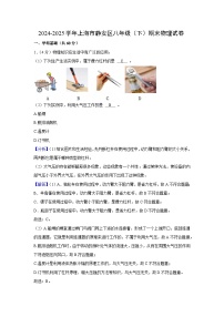 上海市静安区2024-2025学年八年级下学期期末真题 物理试卷（解析版）
