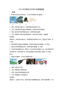 2025年甘肃省兰州市中考真题物理试卷(解析版)