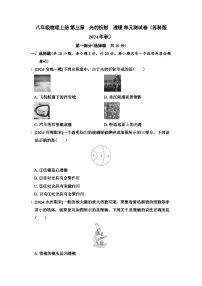 八年级物理上册 第三章　光的折射　透镜 单元测试卷（苏科版 2024年秋）