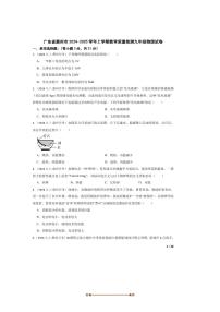 2024～2025学年广东省惠州市九年级上教学月考物理试卷