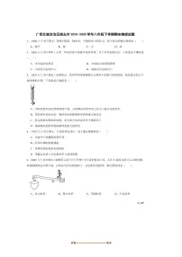 2024～2025学年广西壮族自治区崇左市八年级下期末物理试卷