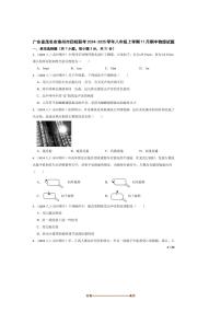 2024～2025学年广东省茂名市高州市四校联考(月考)八年级上期中物理试卷