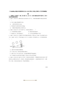 2024～2025学年广东省佛山市瀚文外国语学校八年级上10月月考物理试卷