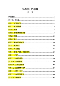 三年（2023-2025）中考物理真题分类汇编：专题01 声现象（全国通用）（原卷版）