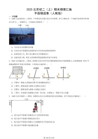 2025北京初二（上）期末物理汇编：平面镜成像（人教版） 有答案解析