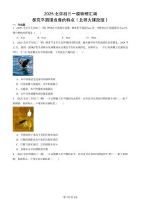 2025北京初三一模物理汇编：探究平面镜成像的特点（北师大课改版） 有答案解析