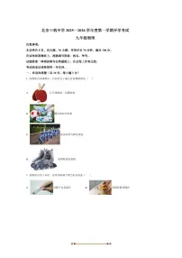 北京市三帆中学2025～2026学年九年级上开学考试物理试卷(含答案)