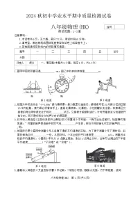 河南省周口市沈丘县中英文学校等2024-2025学年八年级上学期11月期中物理试题