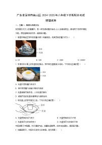 广东省深圳市南山区2024-2025学年八年级下学期期末考试物理试卷（学生版）