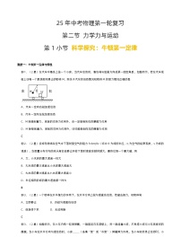 2025中考九年级物理第一轮复习 第二节 力与运动练习（含答案）