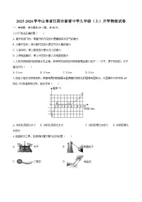 2025-2026学年山东省日照市新营中学九年级（上）开学物理试卷-自定义类型