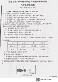 山东省枣庄市山亭区2025-2026学年九年级上学期10月月考物理试题