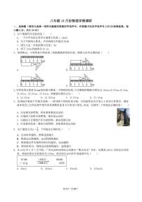 湖北省武汉市武汉大学附属外语学校2025-2026学年八年级上学期10月月考物理试题