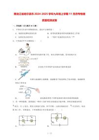 黑龙江省哈尔滨市2024_2025学年度九年级上册（11月）月考物理试卷【答案】