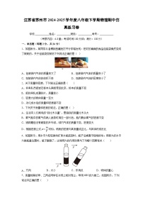 江苏省苏州市2024-2025学年度八年级下学期期中练习卷物理试卷（解析版）