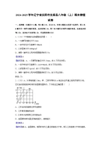 辽宁省沈阳市法库县2024-2025学年八年级上学期期末物理试卷（解析版）
