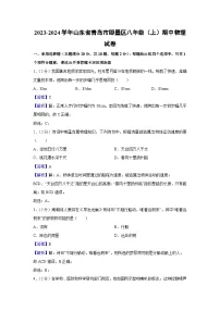 山东省青岛市即墨区2023-2024学年八年级上册物理期中考试（含解析）物理试卷