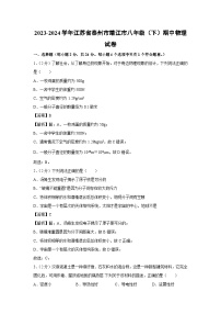 江苏省泰州市靖江市2023-2024学年八年级下学期期中物理试卷