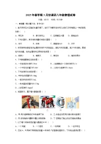 江苏省淮安市洪泽区2024-2025学年八年级下学期3月月考物理试卷（解析版）