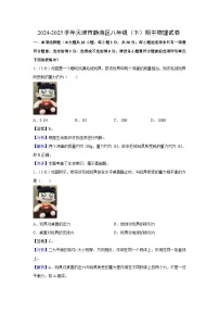 天津市静海区2024-2025学年八年级下学期期中物理试卷（解析版）