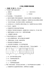 湖南省怀化市2025年八年级上学期期中物理试题考试附答案